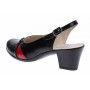 Pantofi dama decupati din piele naturala - Model Negru Rosu PS35LR